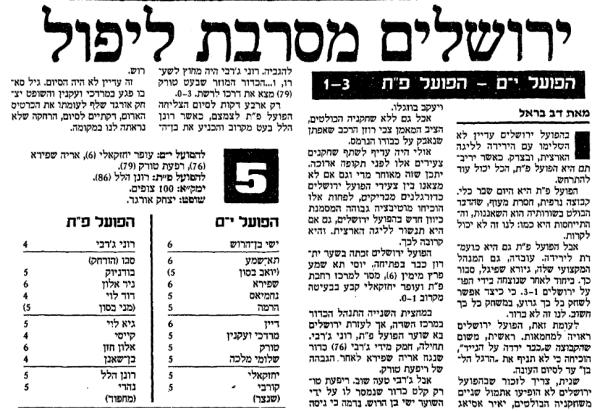 סיקור המשחק במעריב