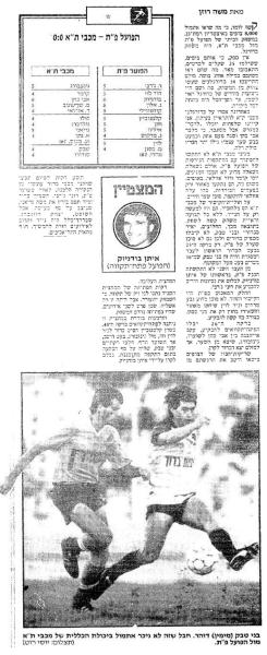 סיקור המשחק בידיעות אחרונות
