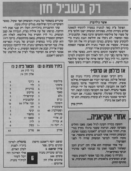 סיקור המשחק בעיתון חדשות