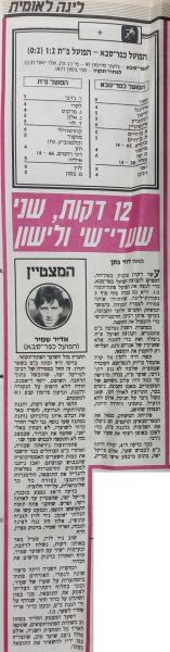 סיקור המשחק בידיעות אחרונות