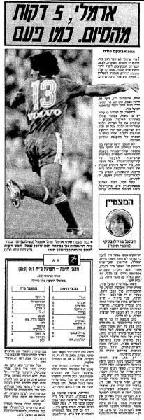 סיקור המשחק בידיעות אחרונות