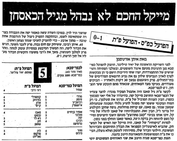 סיקור המשחק במעריב