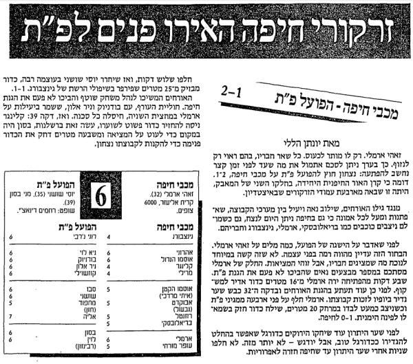 סיקור המשחק במעריב