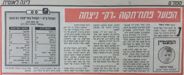 סיקור המשחק בידיעות אחרונות