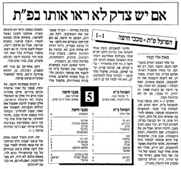 סיקור המשחק במעריב