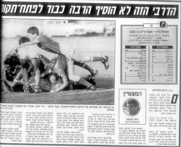 סיקור המשחק מתוך ידיעות אחרונות.
