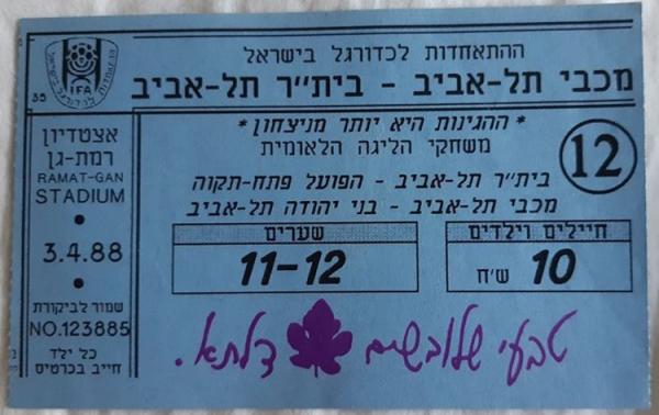 כרטיס למשחק בין הפועל פתח תקוה ובית"ר תל-אביב