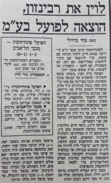 סיקור המשחק בהארץ