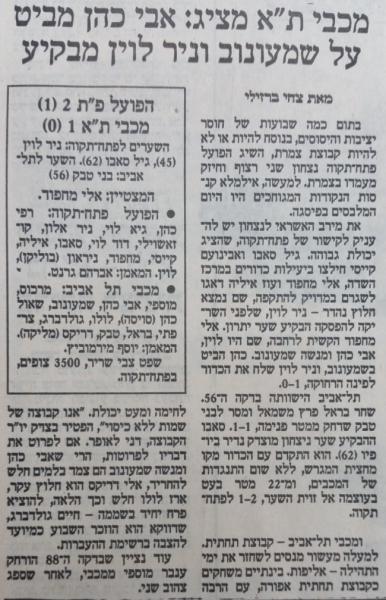 סיקור המשחק בהארץ