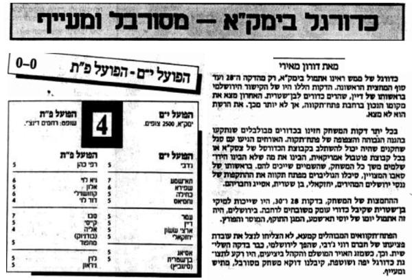 סיקור המשחק במעריב