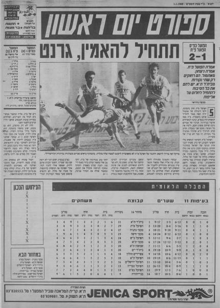 סיקור המשחק בעיתון חדשות