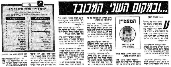 סיקור המשחק בידיעות אחרונות