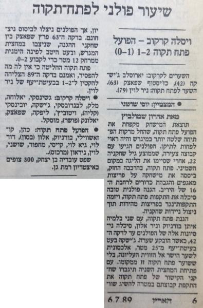 סיקור המשחק בהארץ