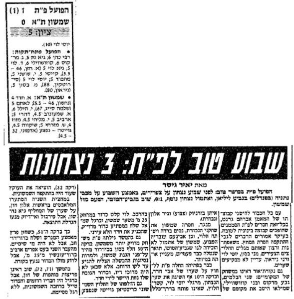 סיקור המשחק בידיעות אחרונות