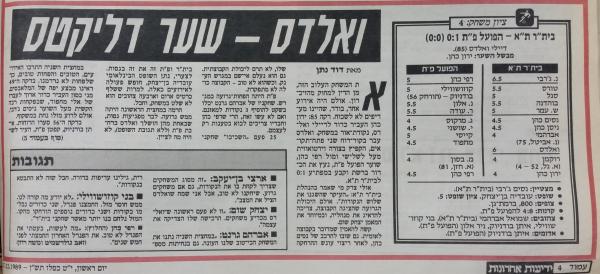 סיקור המשחק בידיעות אחרונות