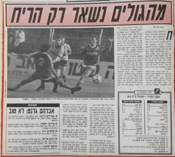 סיקור המשחק בידיעות אחרונות
