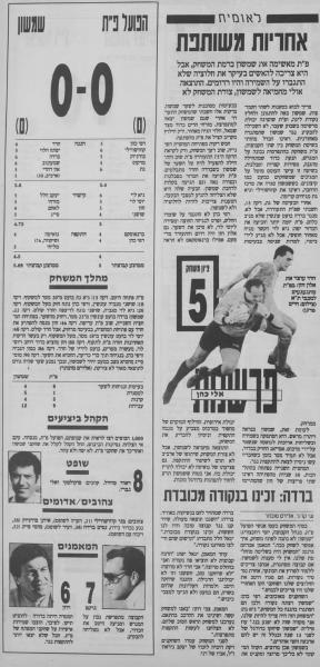 מחזור 16 - שמשון תל-אביב (0:0) - סיקור המשחק בעיתון חדשות