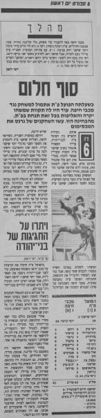 סיקור המשחק בעיתון חדשות