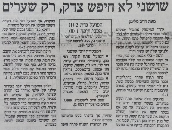 סיקור המשחק בהארץ