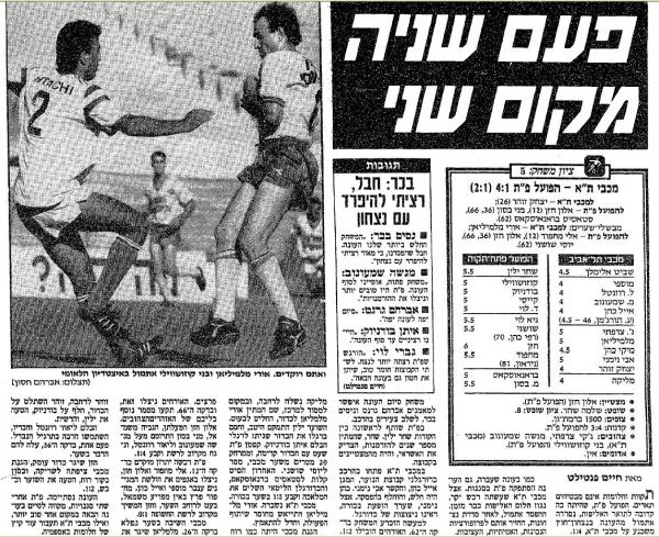 סיקור המשחק בידיעות אחרונות