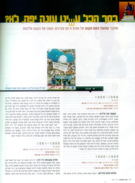 סיכום הפספוסים של שנות ה-90, מתוך "שם המשחק" (עמוד ראשון).