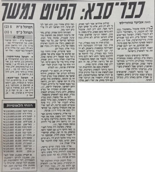 סיקור המשחק בידיעות אחרונות