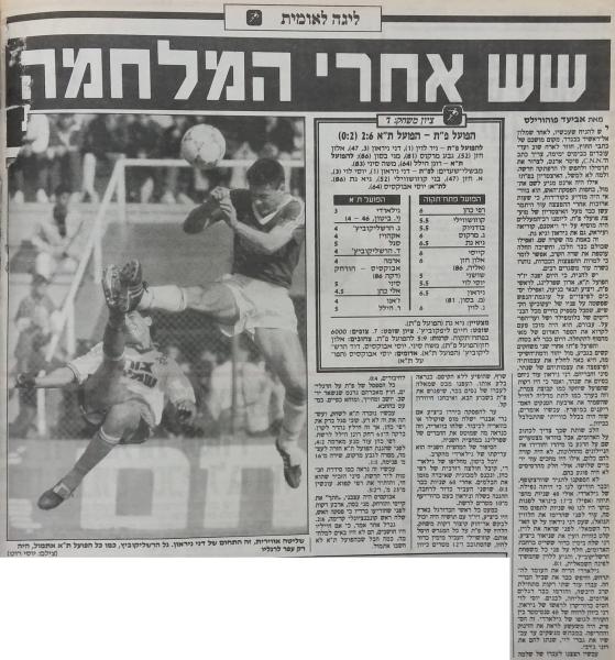 סיקור המשחק מתוך ידיעות אחרונות.