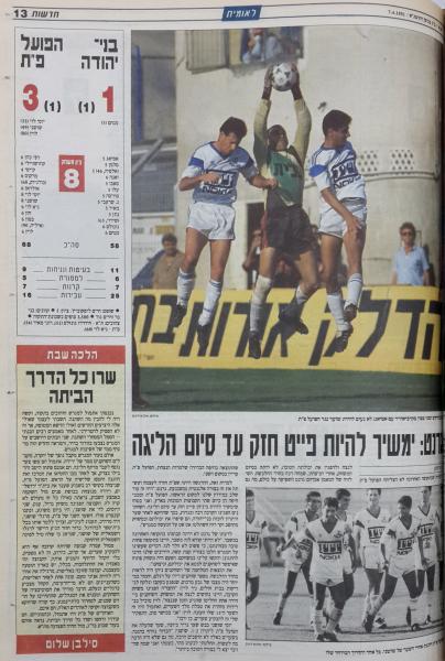 מחזור 20 - בני יהודה (1:3) - סיקור המשחק בעיתון חדשות