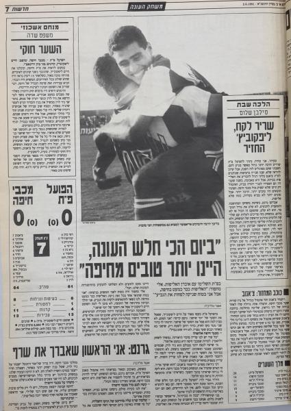 מחזור 29 - מכבי חיפה (0:0) - סיקור המשחק בעיתון חדשות