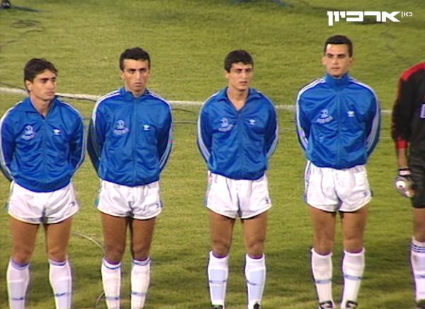 1990/91 - גביע - גמר - מכבי חיפה (3:1) - אלון חזן, יוסי לוי, בני קוזושווילי וקרלוס אולראן