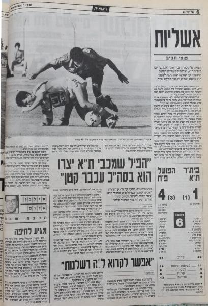 מחזור 31 - בית"ר תל-אביב (1:4) - סיקור המשחק בעיתון חדשות