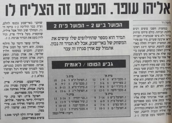 סיקור המשחק בעיתון חדשות
