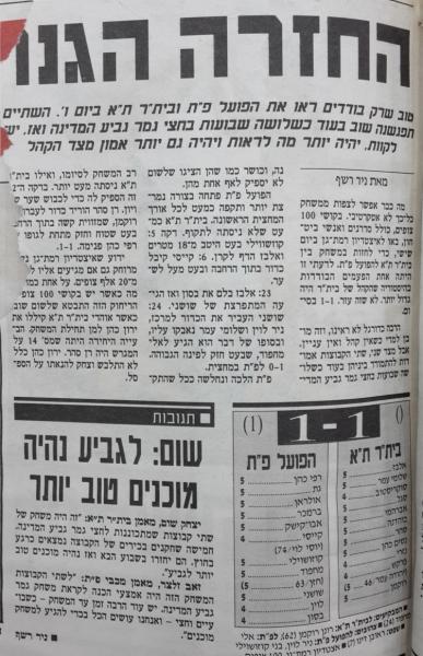 סיקור המשחק במעריב