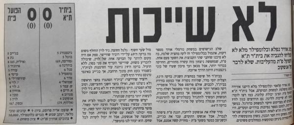 סיקור המשחק בעיתון חדשות