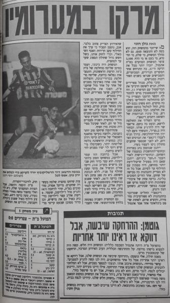 נתוני המשחק ותגובות בעקבותיו מתוך ידיעות אחרונות.