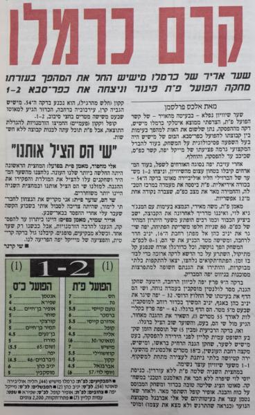 סיקור המשחק במעריב