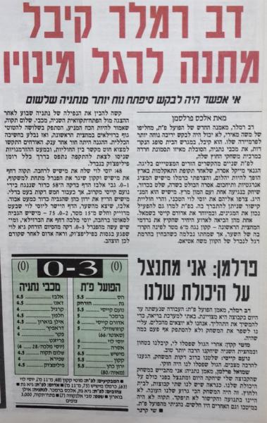 סיקור המשחק מתוך מעריב.