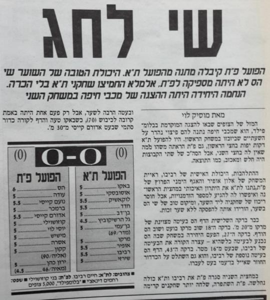 סיקור המשחק במעריב