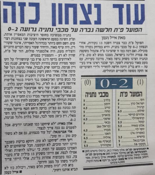 סיקור המשחק במעריב