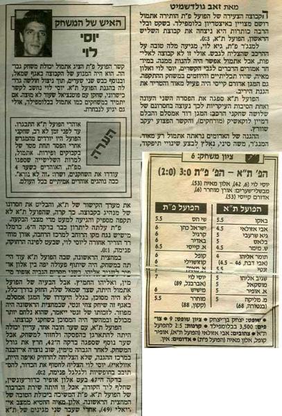 סיקור המשחק מתוך ידיעות אחרונות.
