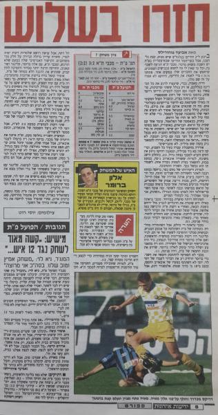סיקור המשחק מתוך ידיעות אחרונות.