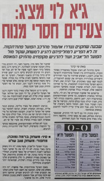 סיקור המשחק במעריב