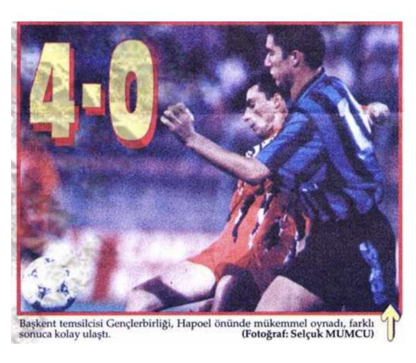 1995/96 - אינטרטוטו - מחזור 1 - גנצ'לרבירלי (4:0) - מנור חסן במשחק החוץ באינטרטוטו מול גנצ'לרבירליג'י הטורקית