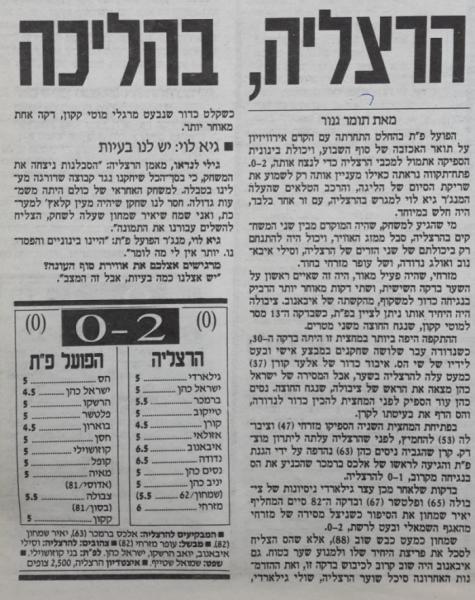 סיקור המשחק במעריב