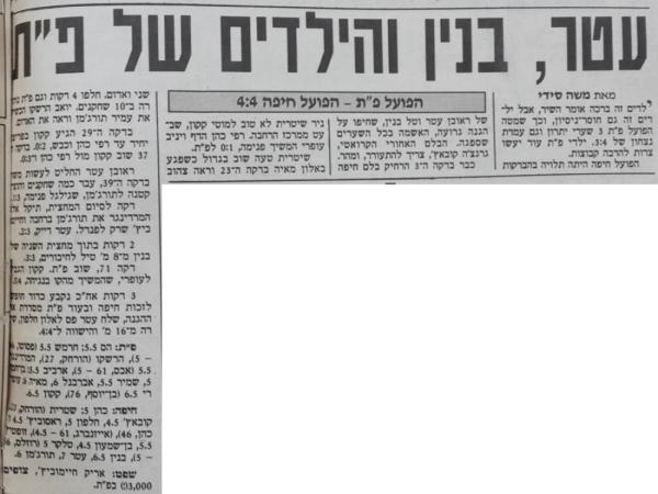 סיקור המשחק בידיעות אחרונות