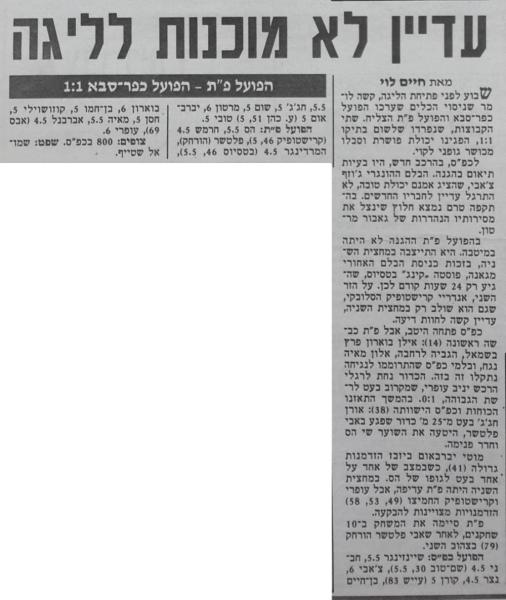 סיקור המשחק בידיעות אחרונות