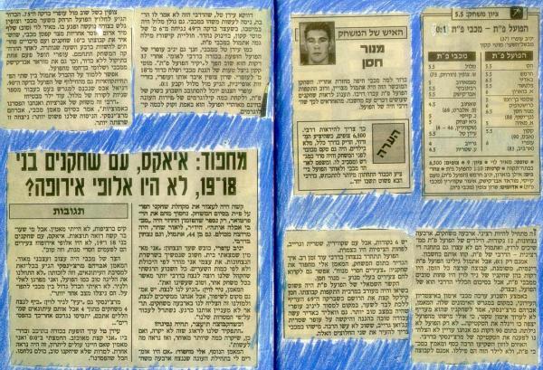 סיקור המשחק מתוך ידיעות אחרונות.