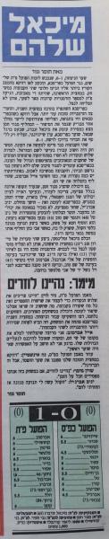 סיקור המשחק במעריב