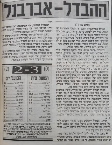 סיקור המשחק במעריב