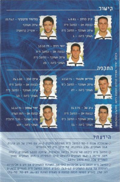 מתוך התוכנייה של פתיחת עונת 1999/2000